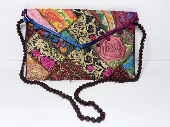 Aria-E. Maniadis Handbags - Aria Maniadis Patchwork Boho Crossbody Bag Handmade Crete Greece